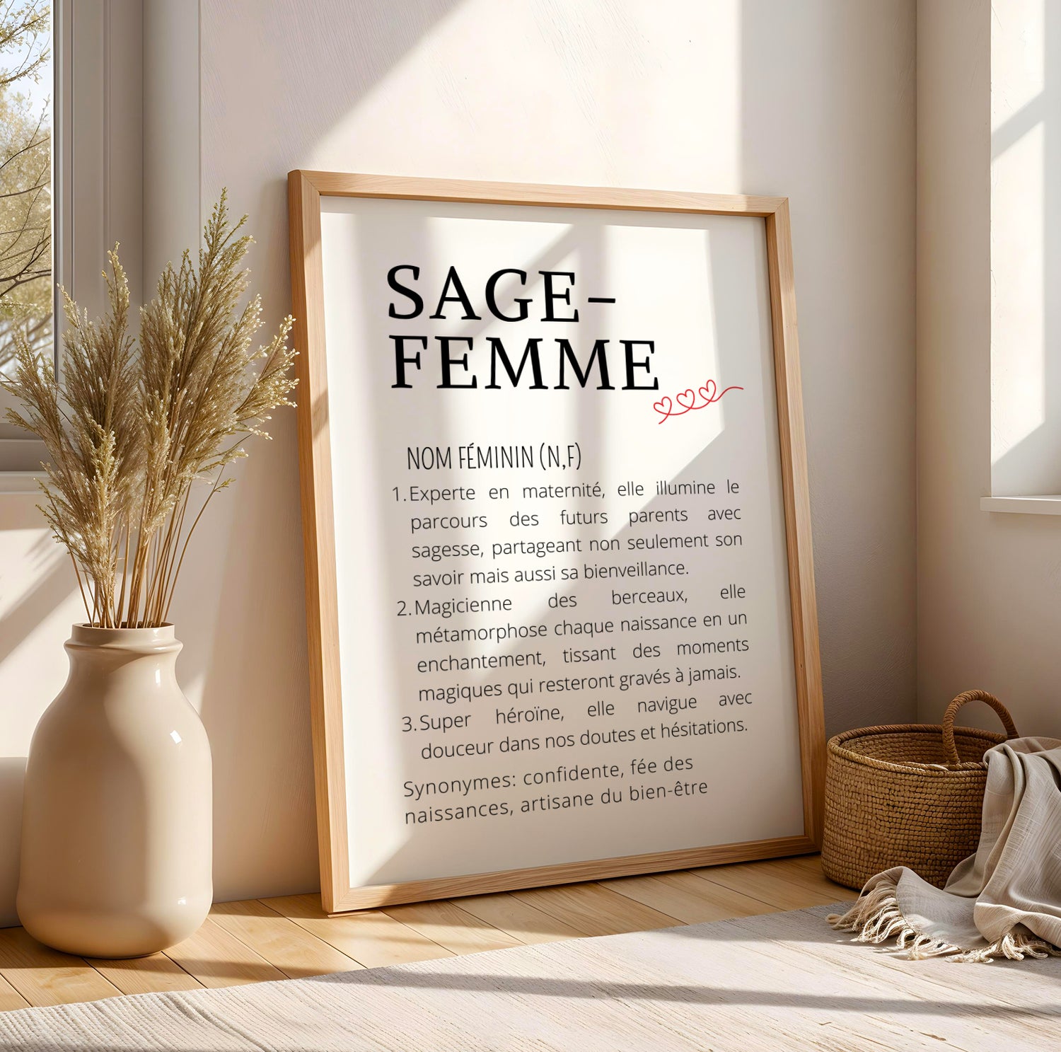 Affiche Définition Sage-Femme Noir et Blanc – Poster Minimaliste pour Cabinet et Salle d’Attente - Image 6