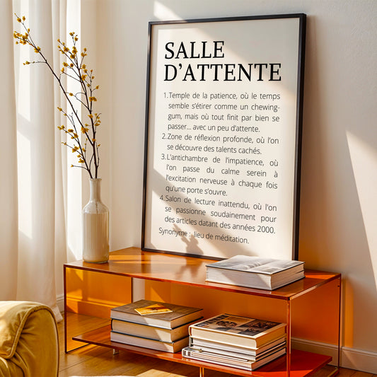 Affiche Définition Salle d'attente Médical – Décoration minimaliste pour cabinet médical  - Idée cadeau noël Médecin