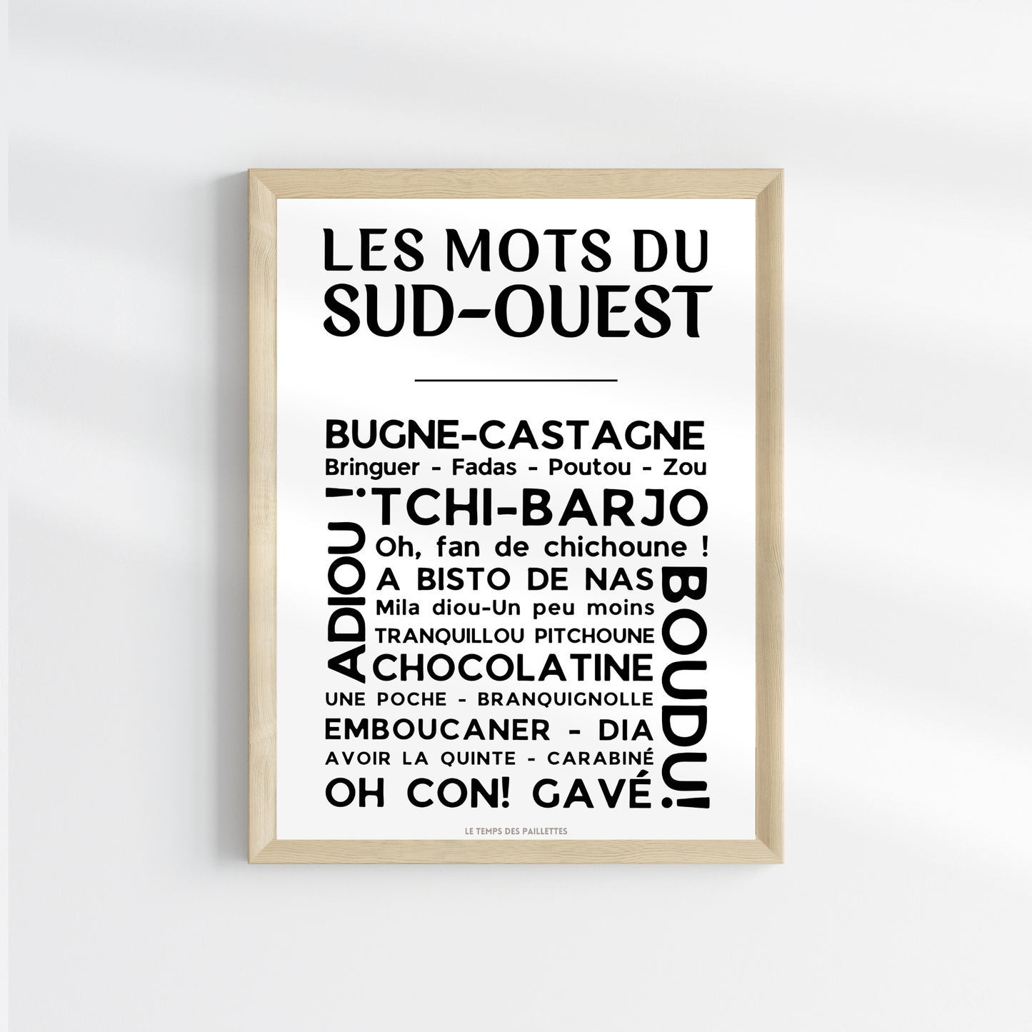 Affiche Les Mots du Sud-Ouest – Poster mots et expressions Occitanie – Décoration régionale – Cadeau noel - Décoration Murale Toulouse