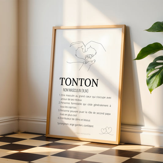 Affiche définition tonton single line - cadeau pour tonton par Le Temps des Paillettes