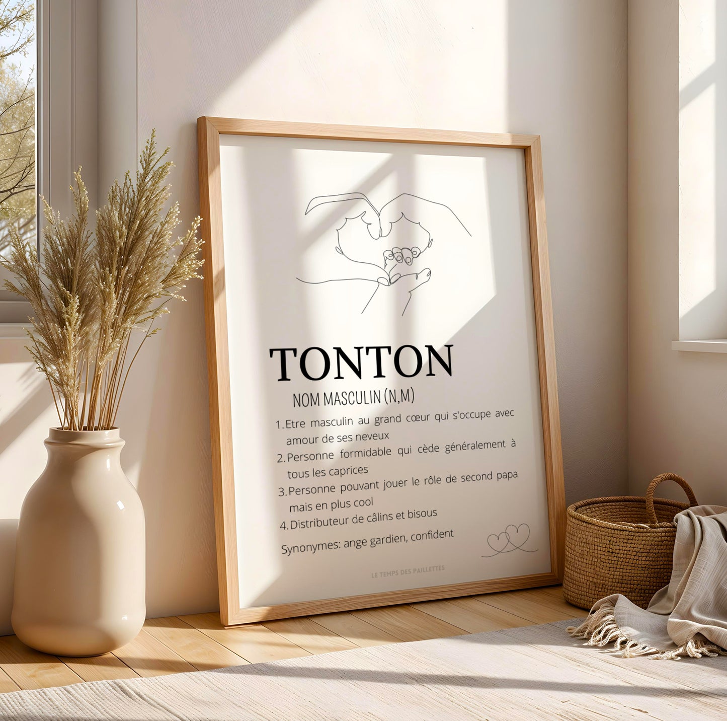 Affiche définition tonton single line - cadeau pour tonton par Le Temps des Paillettes