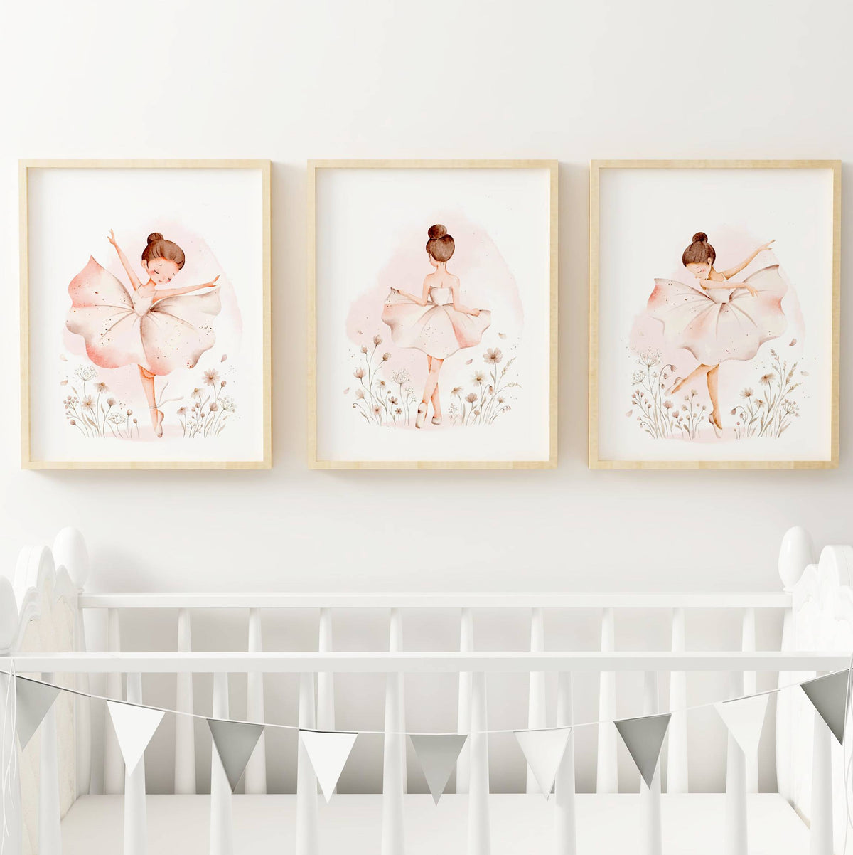 Lot 3 Affiches Chambre Fille Danseuse Étoile Ballerine Aquarelle – Galerie Murale Rose Poudré Cadeau Naissance Anniversaire - Image 3