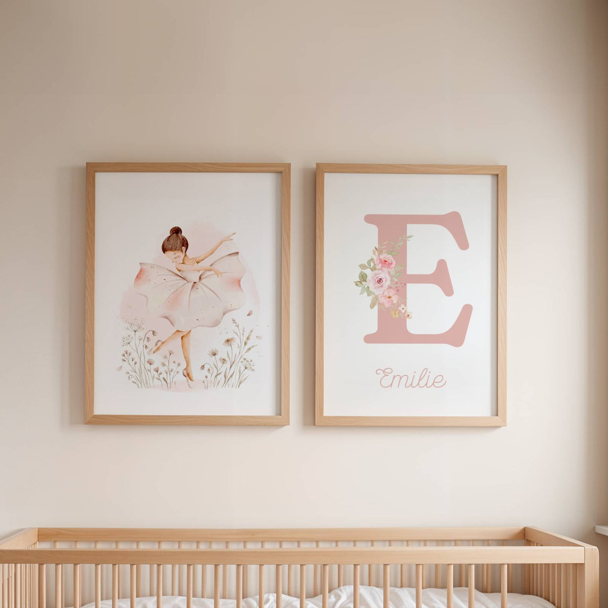 Lot 3 Affiches Chambre Fille Ballerine Danseuse Personnalisée Prénom – Galerie Murale Rose Poudré Cadeau Naissance Danse - Image 3
