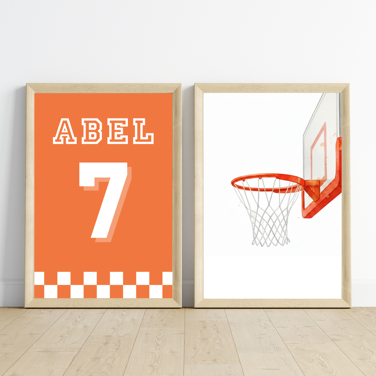 Trio d'affiches basket-ball personnalisées – déco chambre ado sportif – poster prénom NBA