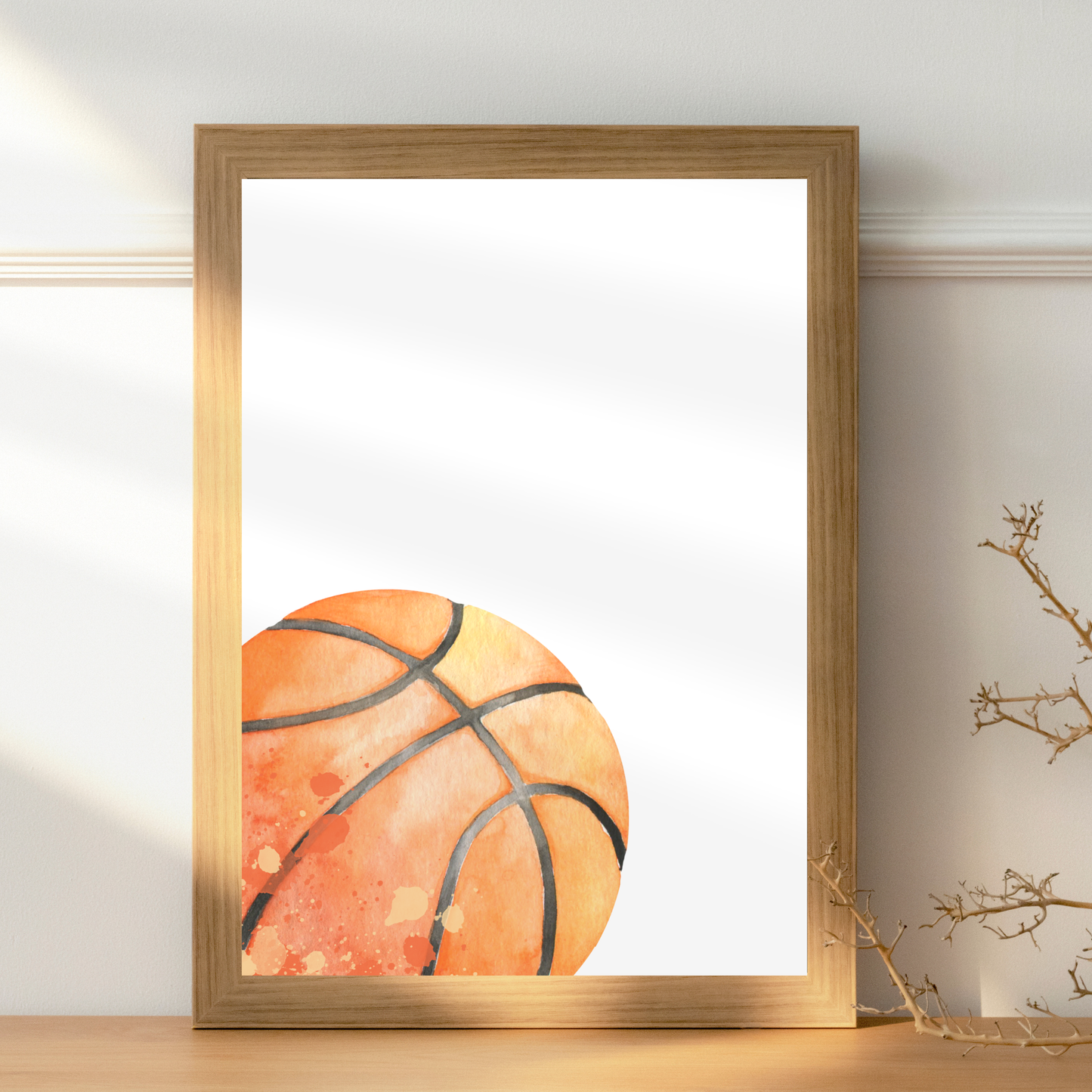 Trio affiches enfant personnalisé thème basket-ball avec ballon, panier et prénom type T-shirt de sport numéroté