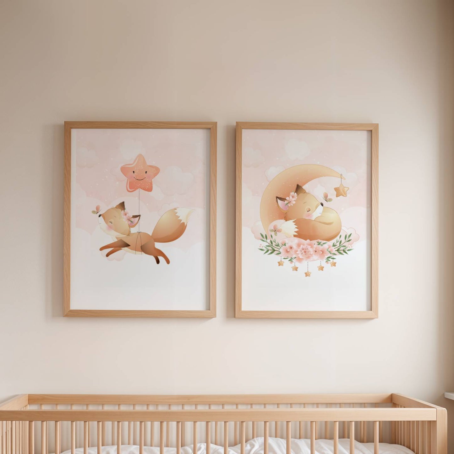 Lot 3 Affiches Chambre Enfant Renard Forêt Aquarelle – Galerie Murale Personnalisée Prénom Cadeau Naissance Bébé - Image 4