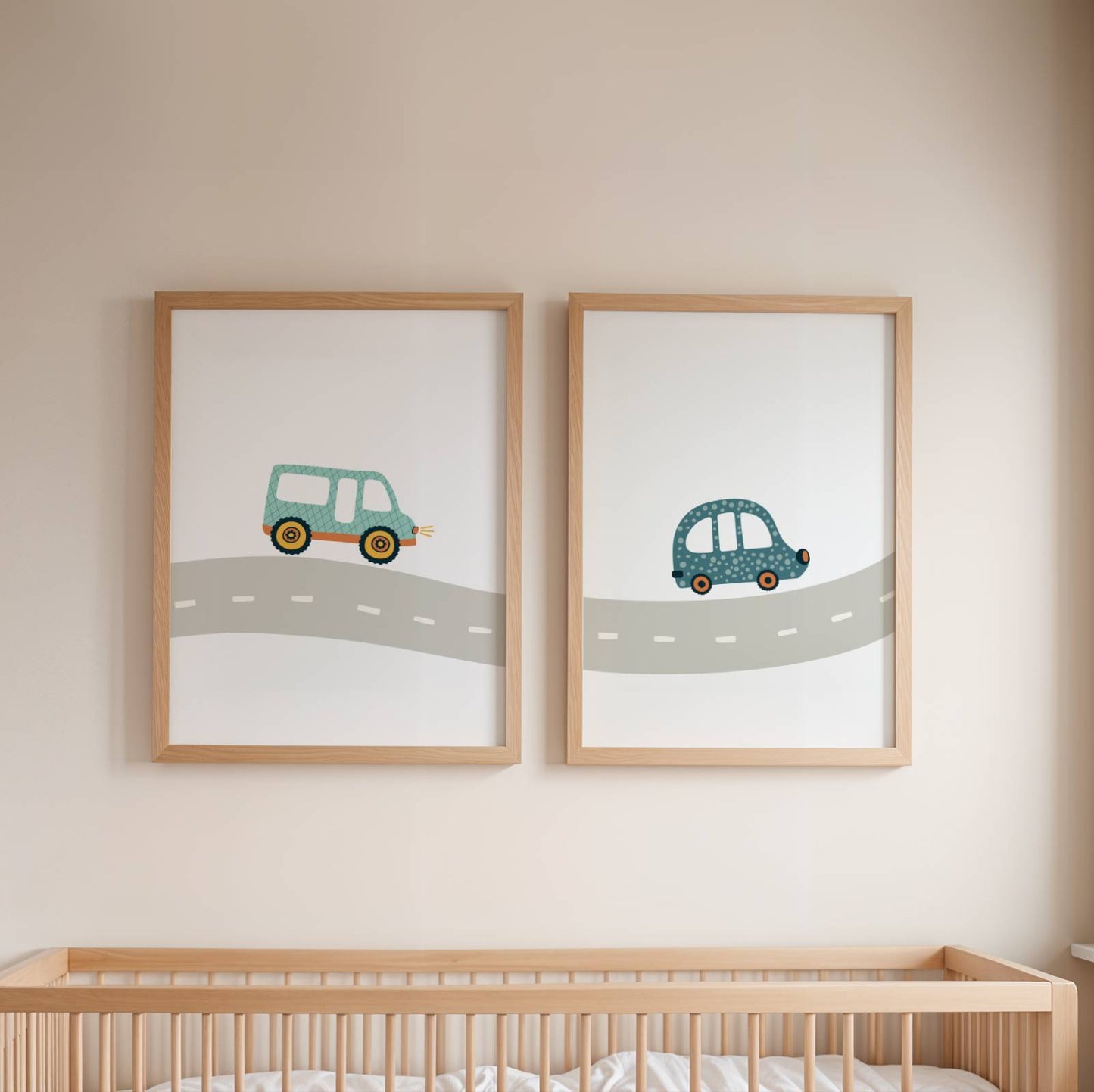 Set affiches enfant route & véhicules -  poster bébé voitures