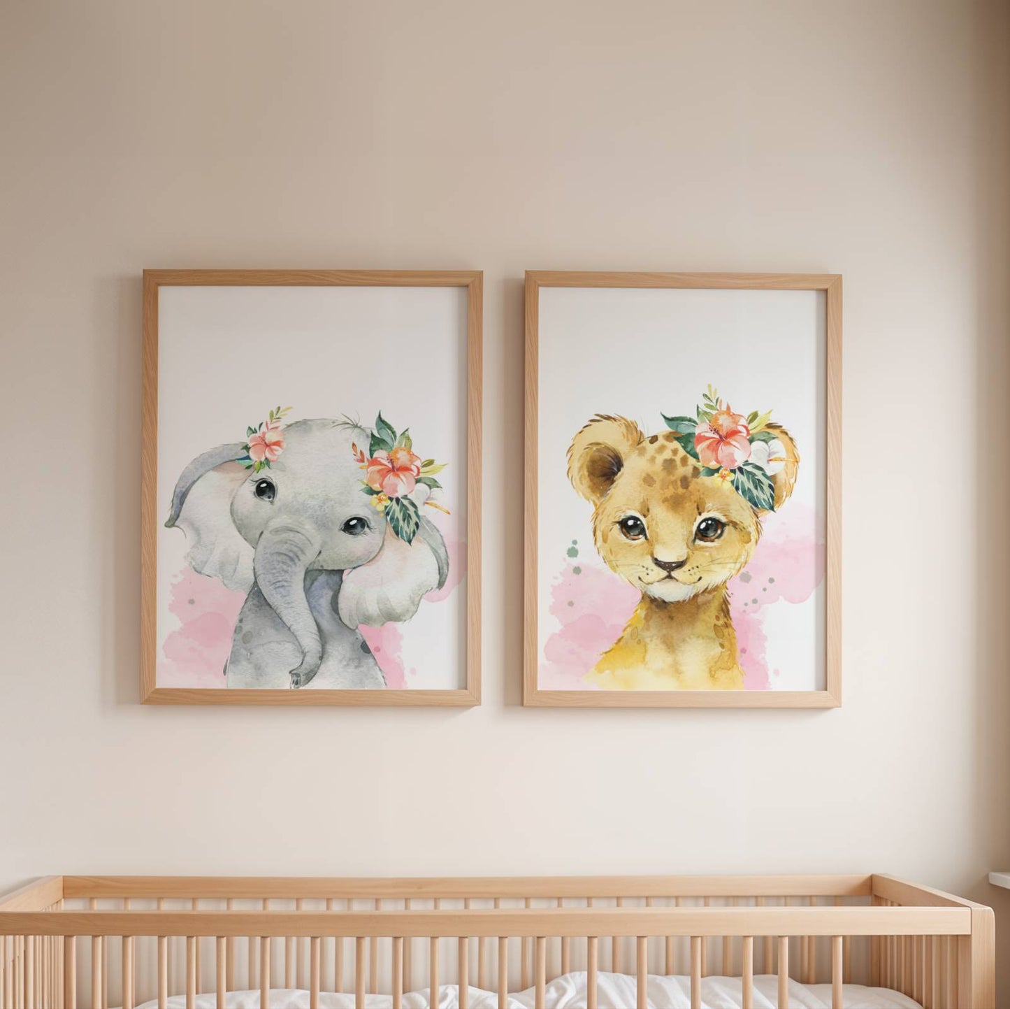 Set 3 affiches animaux de la savane pour chambre enfant - cadeau de naissance personnalisée prénom par Le temps des paillettes