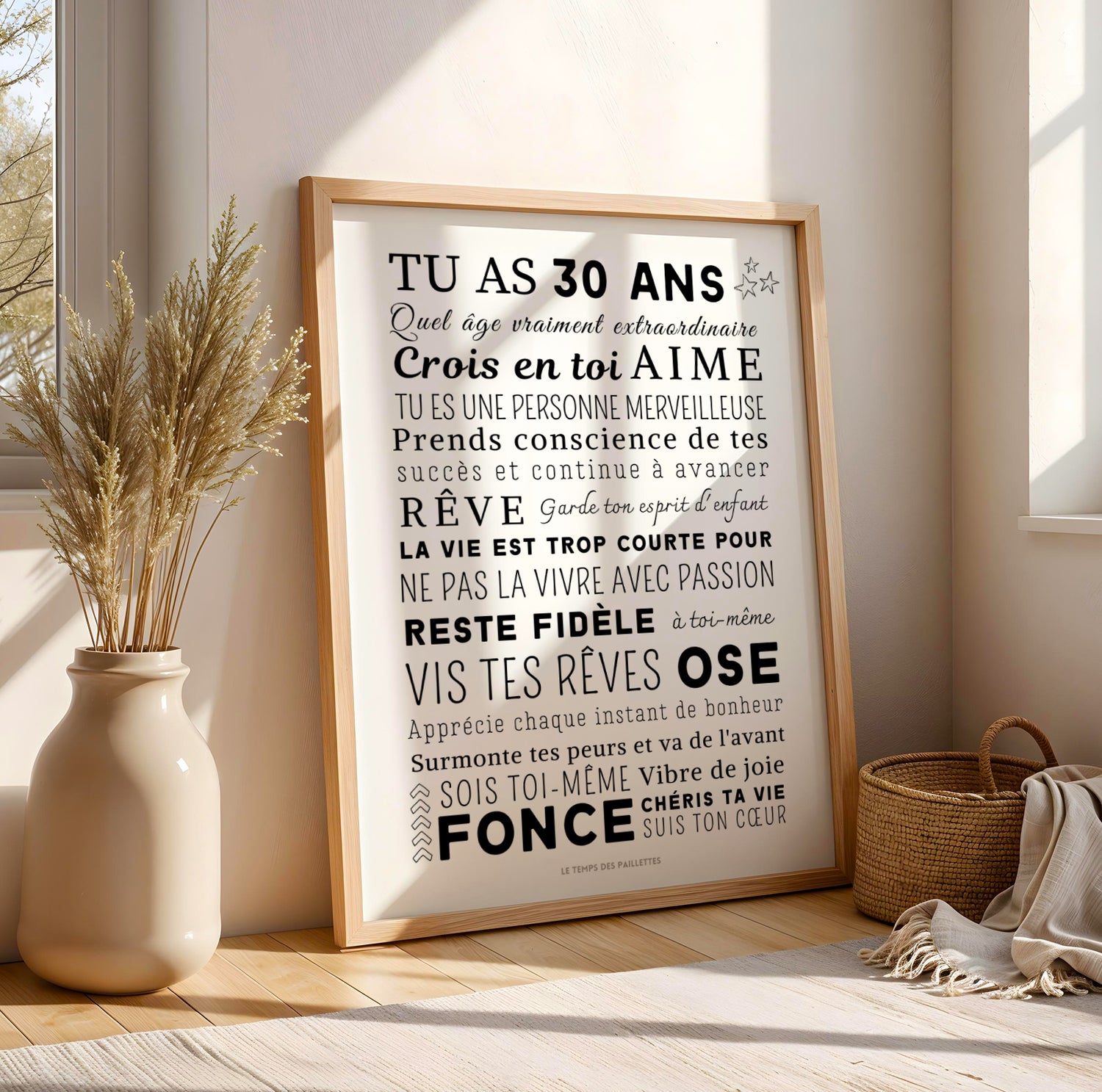 Affiche 30 ans - Carte 30ème anniversaire - Décoration de fête d'anniversaire par Le Temps des Paillettes - Image 3