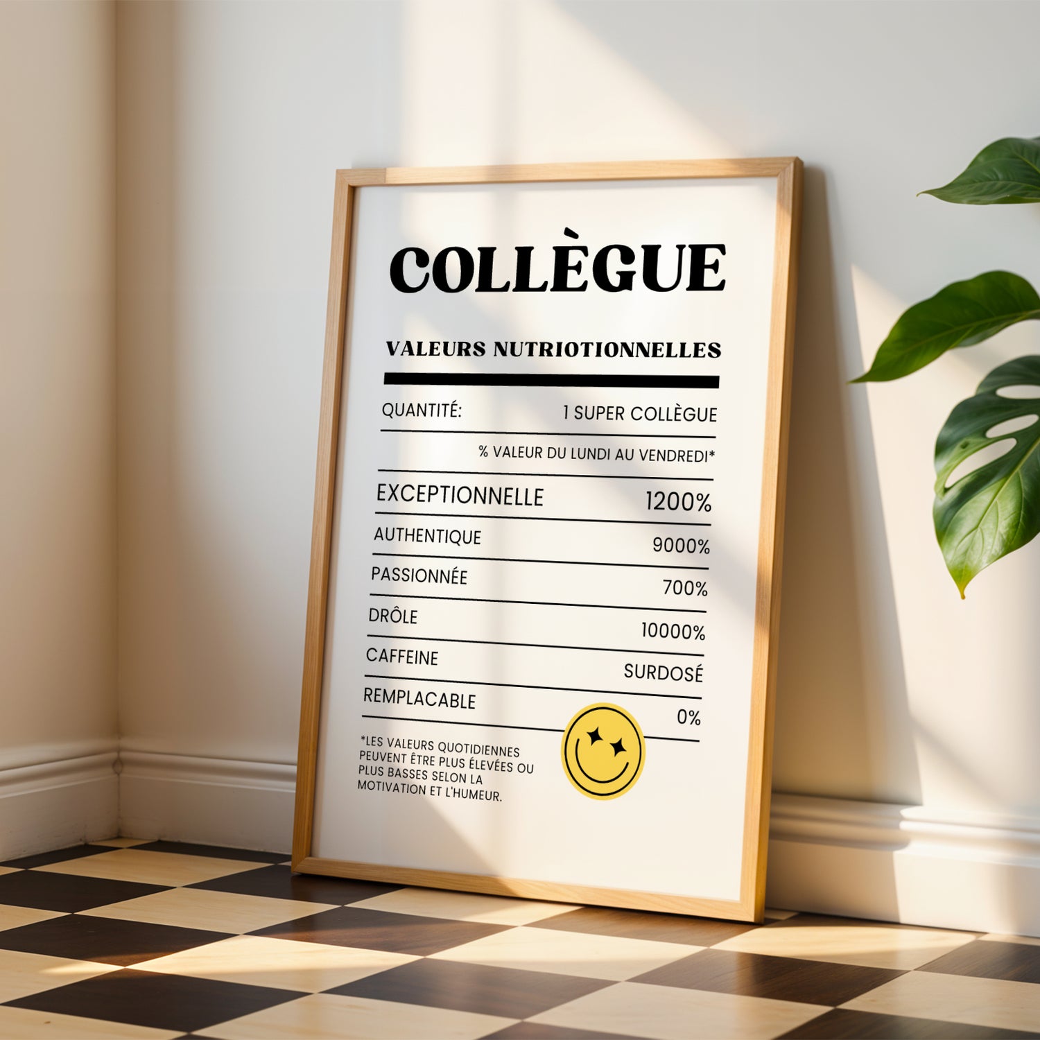 Affiche Humoristique pour Collègue – Valeurs Nutritionnelles, Cadeau Original Départ à la Retraite - Image 2