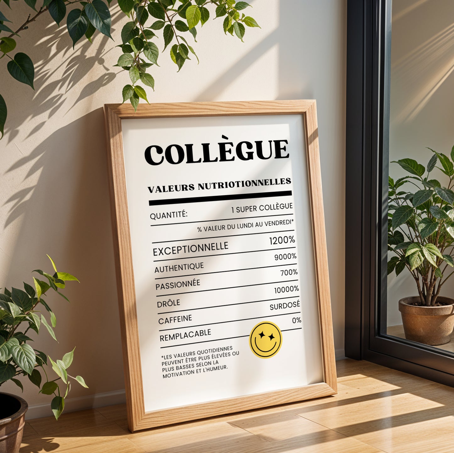 Affiche Humoristique pour Collègue – Valeurs Nutritionnelles, Cadeau Original Départ à la Retraite - Image 3