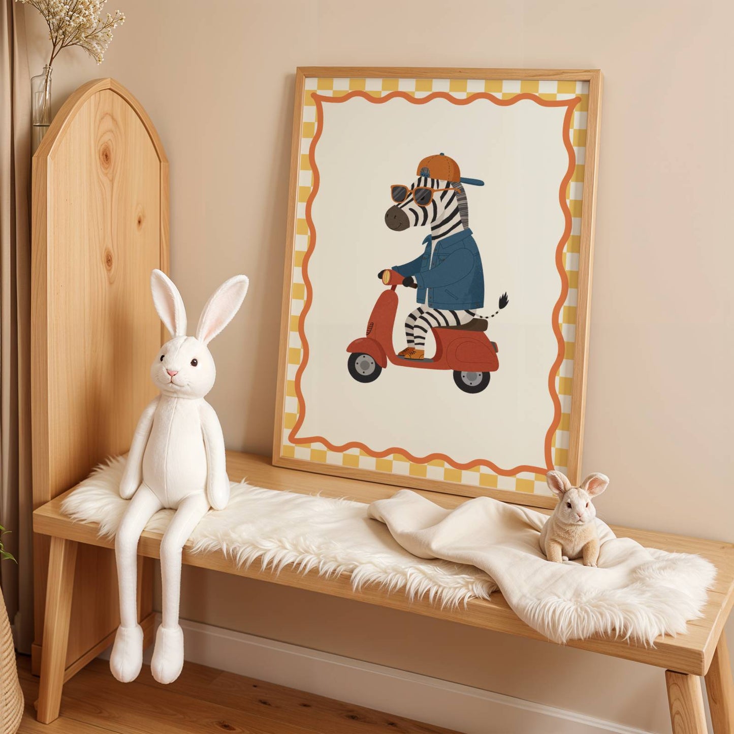 Affiche Zèbre Scooter – Poster Coloré Animaux Rigolos Chambre Enfant Dopamine Decor Cadeau Naissance - Image 3