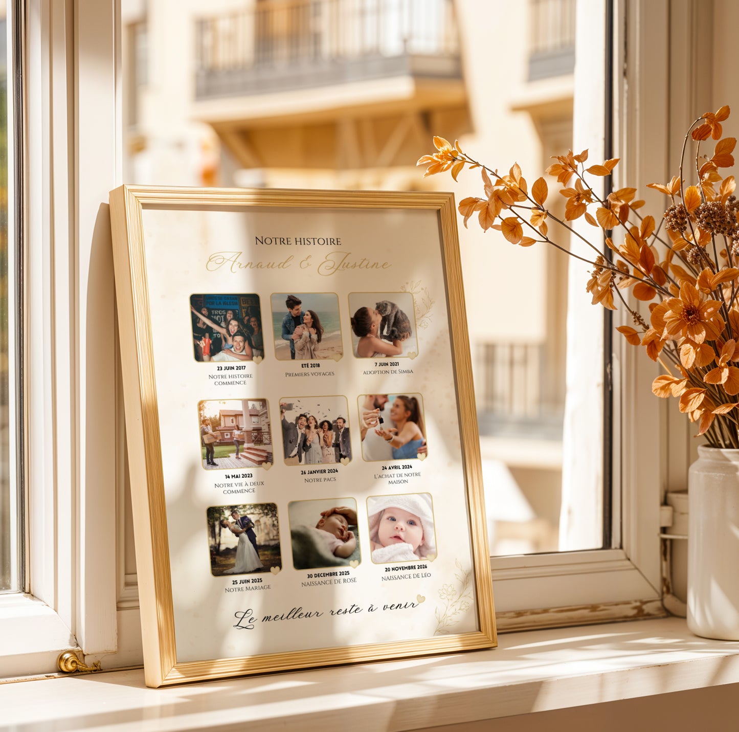 Affiche Notre Histoire personnalisée, Affiche photo couple