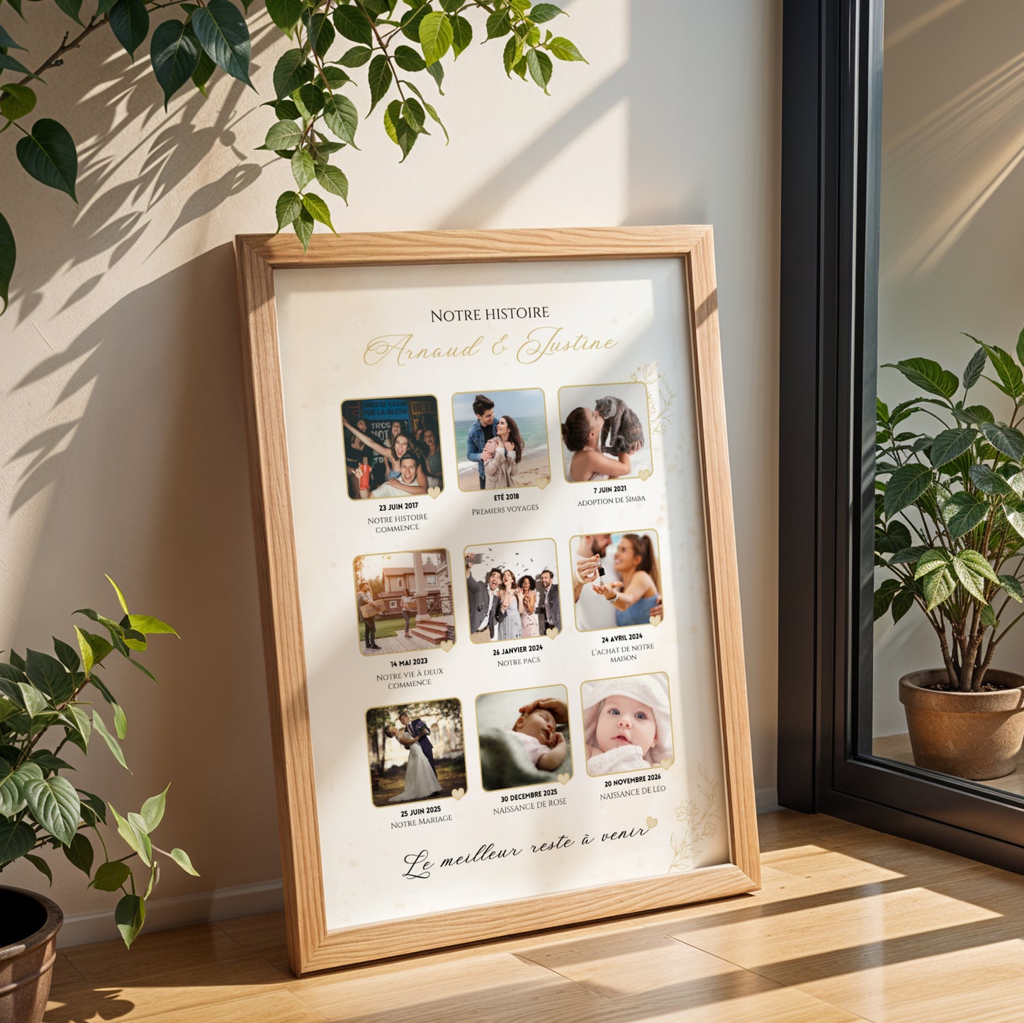 Affiche Notre Histoire personnalisée, Affiche photo couple
