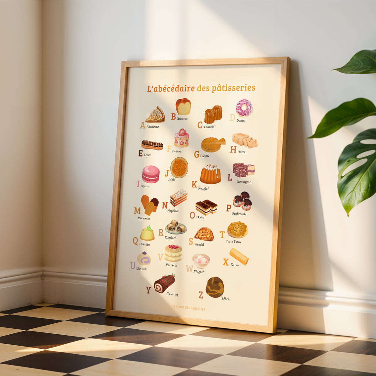 affiche abécédaire pâtisserie idée cadeau cuisine