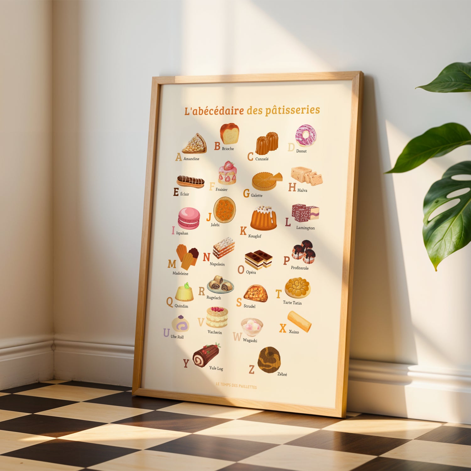 affiche abécédaire pâtisserie idée cadeau cuisine