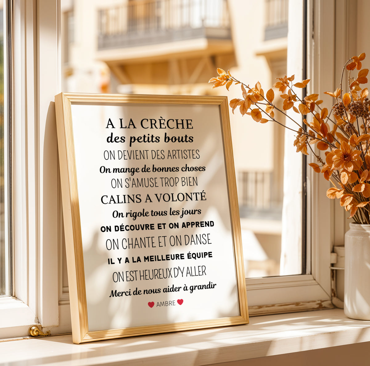 Affiche A la crèche - poster décoration crèche - Cadeau crèche - Merci crèche  par Le Temps des Paillettes - Image 6