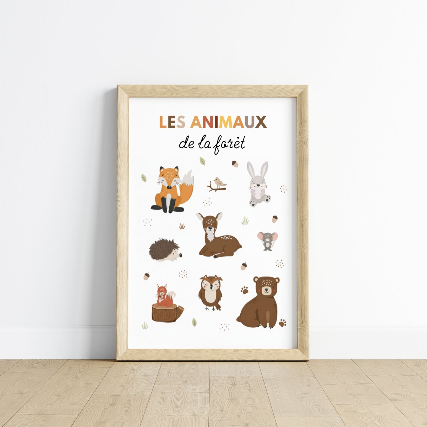 Affiche Éducative Animaux de la Forêt Enfant – Poster Pédagogique Nature Chambre Bébé Mixte Cadeau Naissance - Image 8
