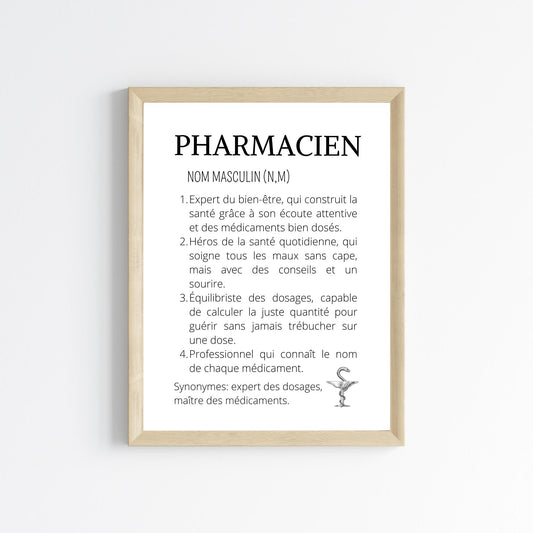 Affiche définition pharmacien(ne)