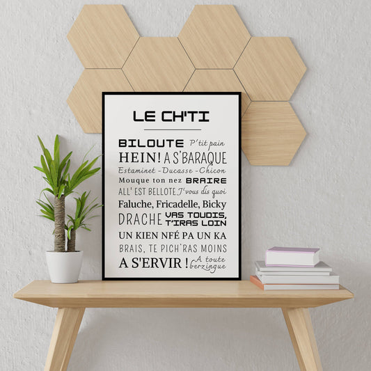 Affiche Mots Chti - Affiche mots et expressions Ch'timi - Poster Mots du Nord par Le Temps des Paillettes - Le Temps des Paillettes