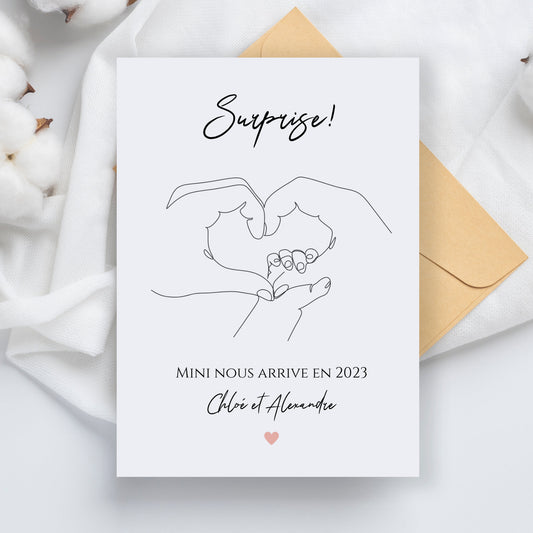 Carte annonce grossesse personnalisée - Annonce de grossesse originale