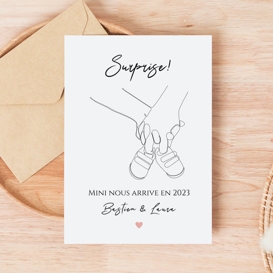Carte annonce grossesse personnalisée - Annonce de grossesse originale