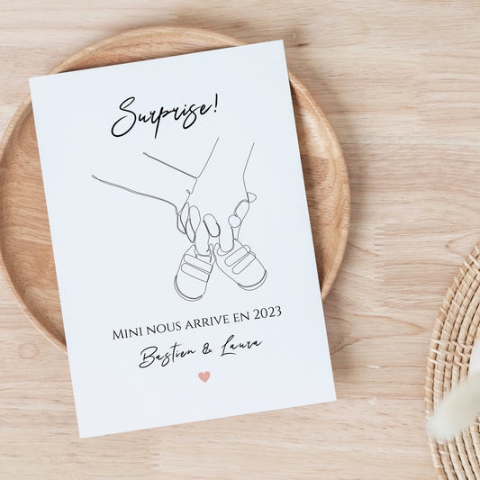Carte annonce grossesse personnalisée - Annonce de grossesse originale