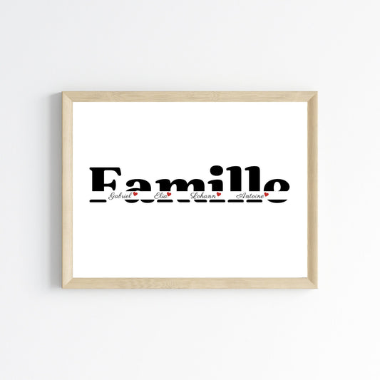 Affiche Famille personnalisée -- cadeau famille - Famille recomposée