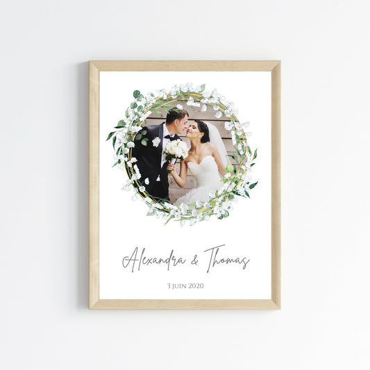 💑 Affiche Personnalisée Noce de Muguet avec Photo - 13 Ans de Mariage 🎉 | Cadeau Anniversaire de Mariage Unique - Le Temps des Paillettes - Le Temps des Paillettes