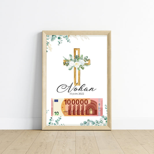 Cadeau argent - Idée Cadeau Originale Baptême Communion - Parfait pour Garçon, Fille, Fils, Fille - Le Temps des Paillettes - Le Temps des Paillettes