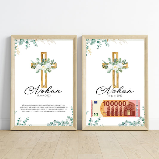 Cadeau argent - Idée Cadeau Originale Baptême Communion - Parfait pour Garçon, Fille, Fils, Fille - Le Temps des Paillettes - Le Temps des Paillettes