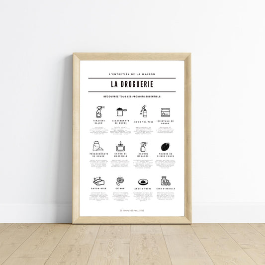 Affiche Droguerie à Imprimer | Poster Décoration Vintage pour Buanderie - Le Temps des Paillettes