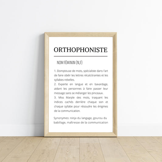 Affiche définition orthophoniste