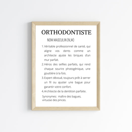 Affiche définition Orthodontiste