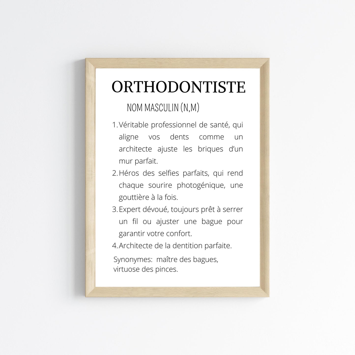 Affiche définition Orthodontiste