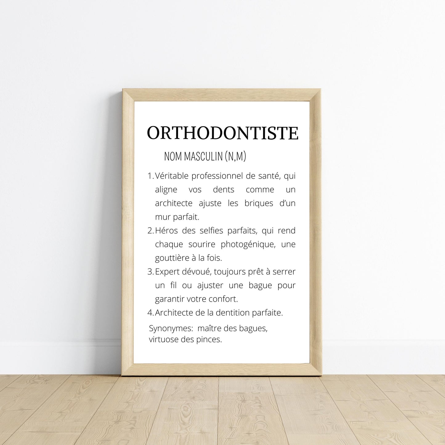 Affiche définition Orthodontiste