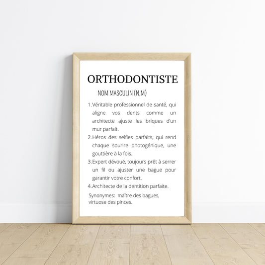 Affiche définition Orthodontiste