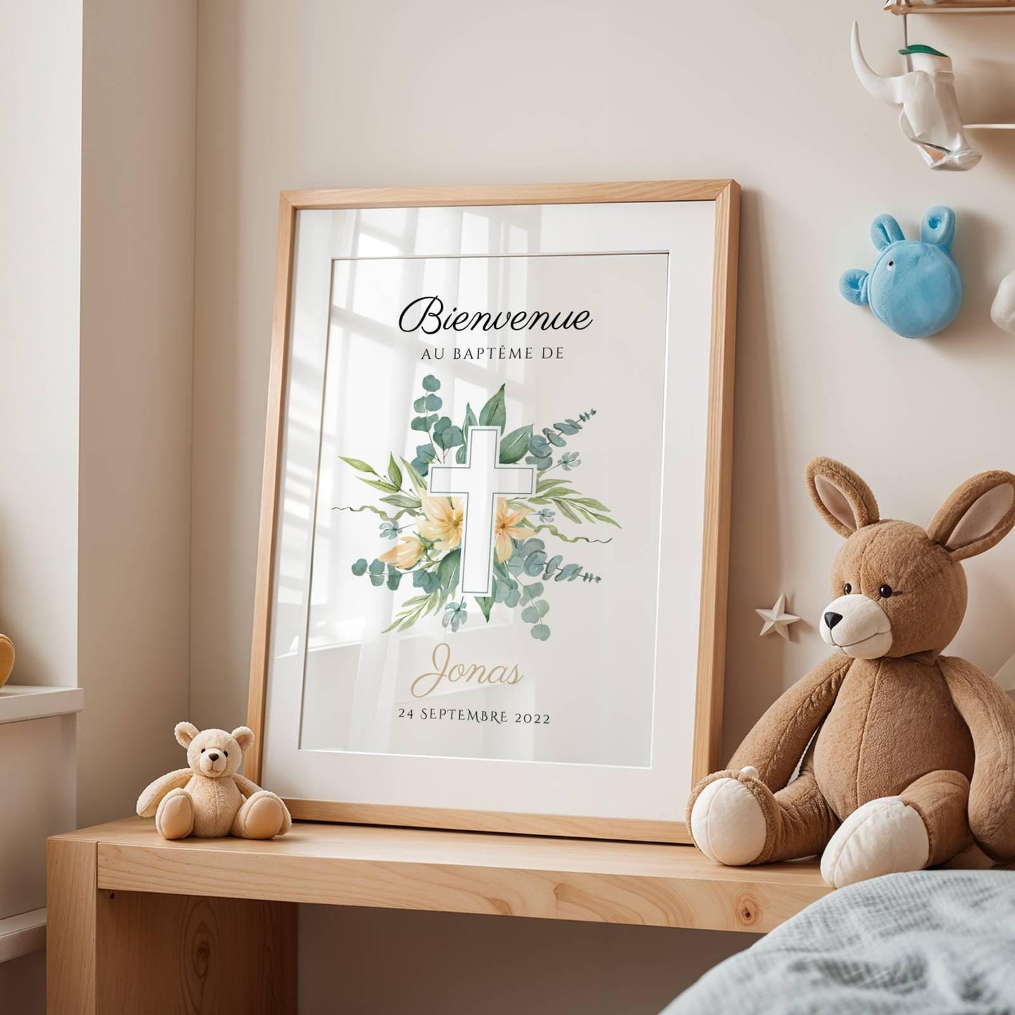 Affiche bienvenue baptême / anniversaire personnalisée - Panneau de bienvenue pour bapteme - décoration DIY -  affiche Communion