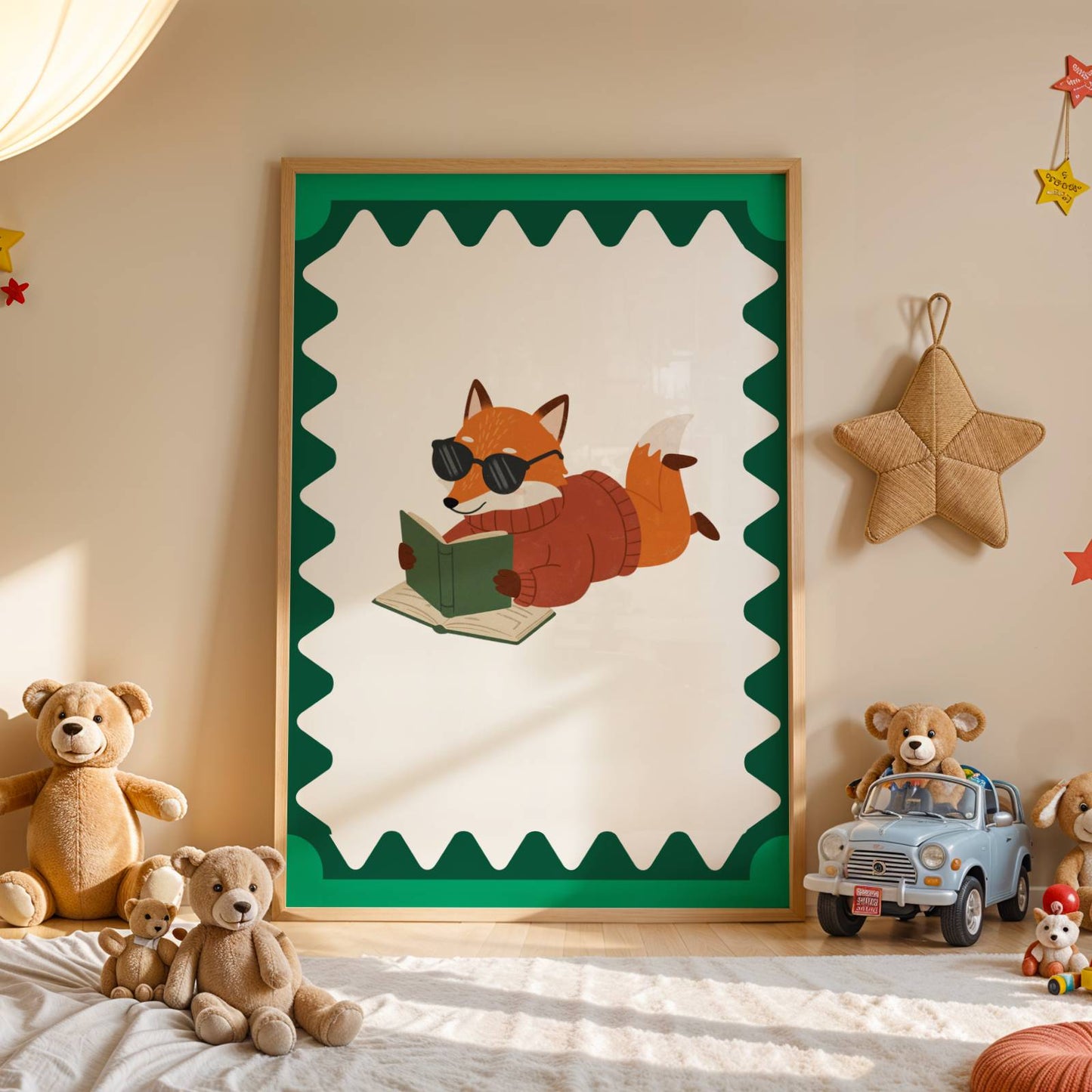 Affiche Renard Lecteur – Poster Coloré Animaux Rigolos Chambre Enfant Dopamine Decor Cadeau Naissance - Image 3