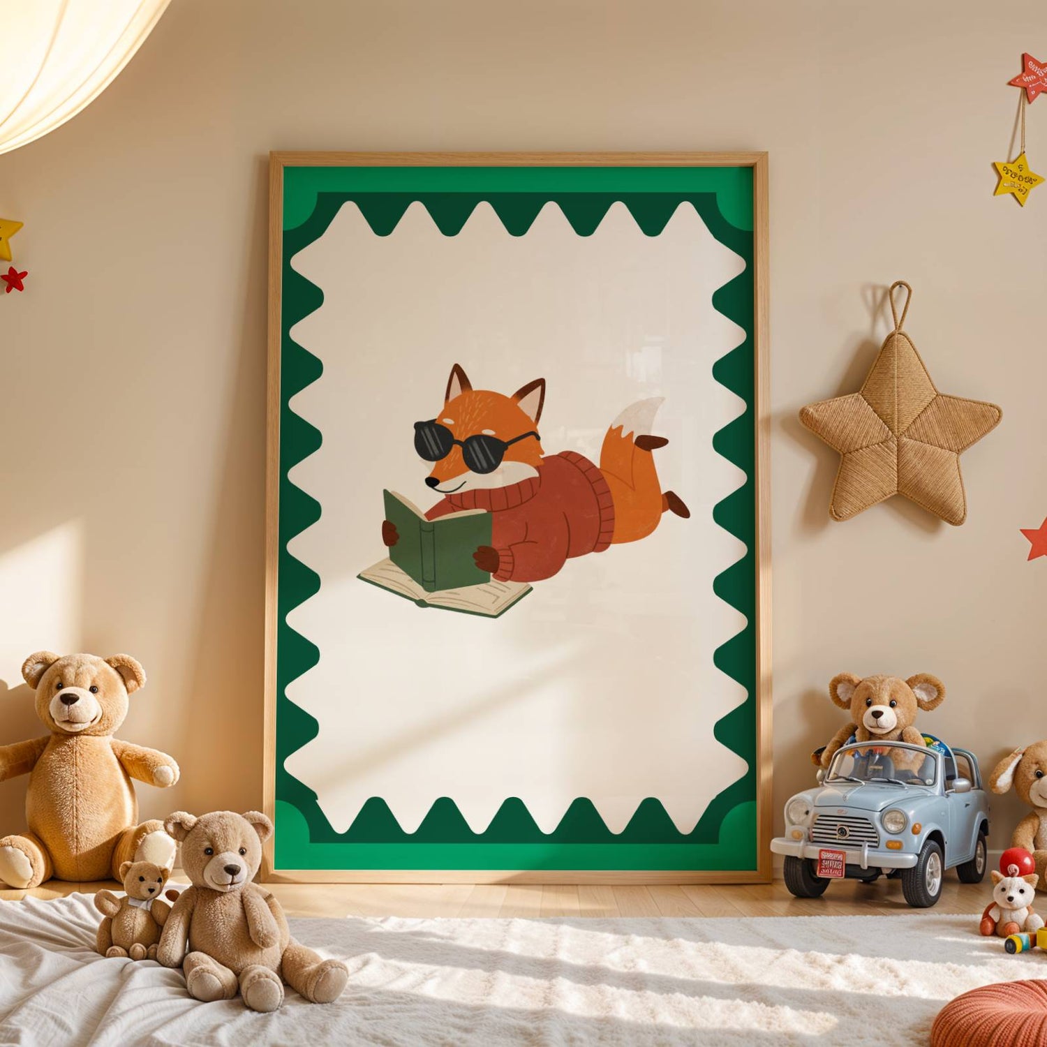 Affiche Renard Lecteur – Poster Coloré Animaux Rigolos Chambre Enfant Dopamine Decor Cadeau Naissance - Image 3