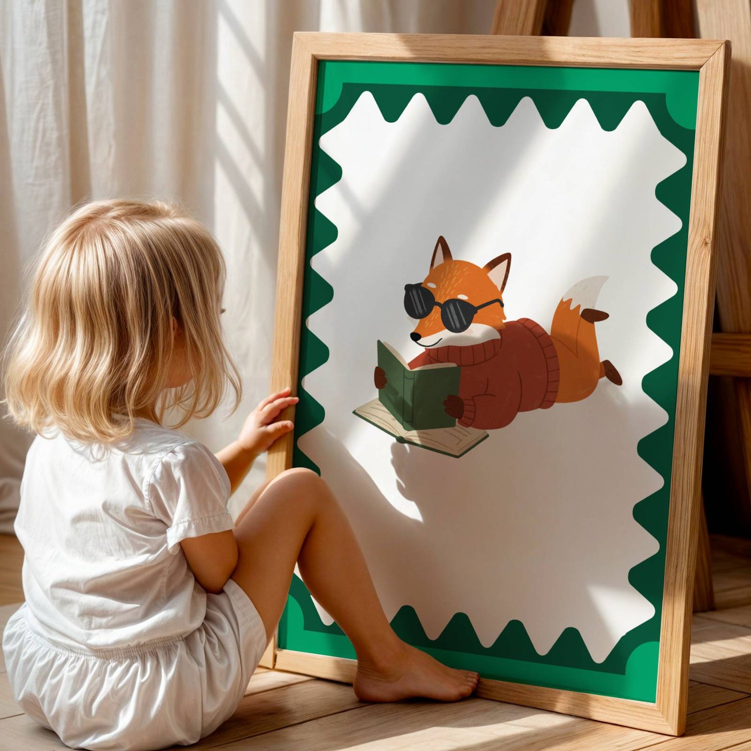 Affiche Renard Lecteur – Poster Coloré Animaux Rigolos Chambre Enfant Dopamine Decor Cadeau Naissance - Image 5