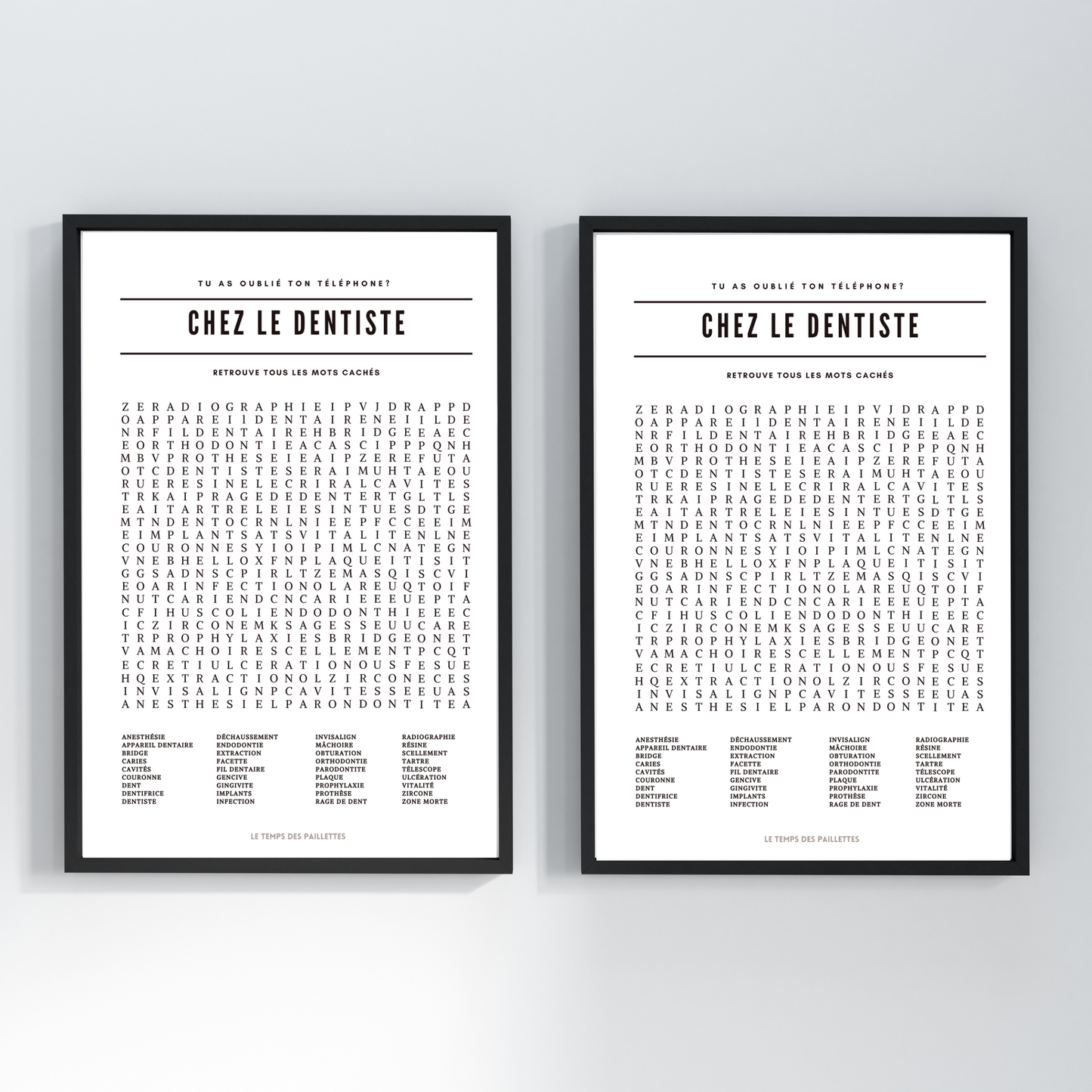 2 Posters pour salle d'attente dentiste - Affiche chez le dentiste  - Affiche minimalistes cabinet médical par Le Temps des Paillettes