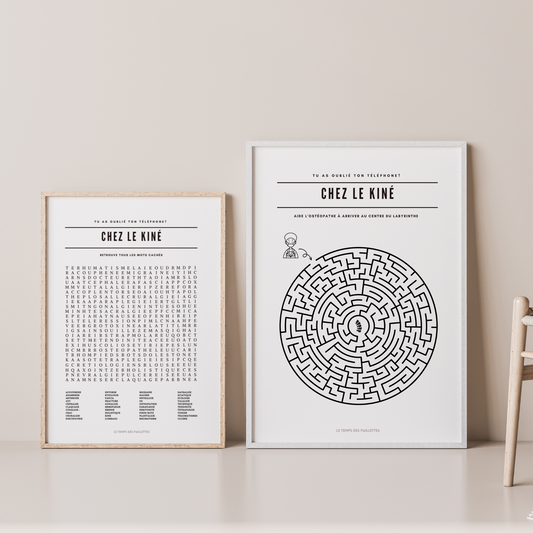 2 Posters pour salle d'attente kinésithérapeute - Affiche chez le kiné - Affiche minimalistes cabinet médical par Le Temps des Paillettes - Le Temps des Paillettes