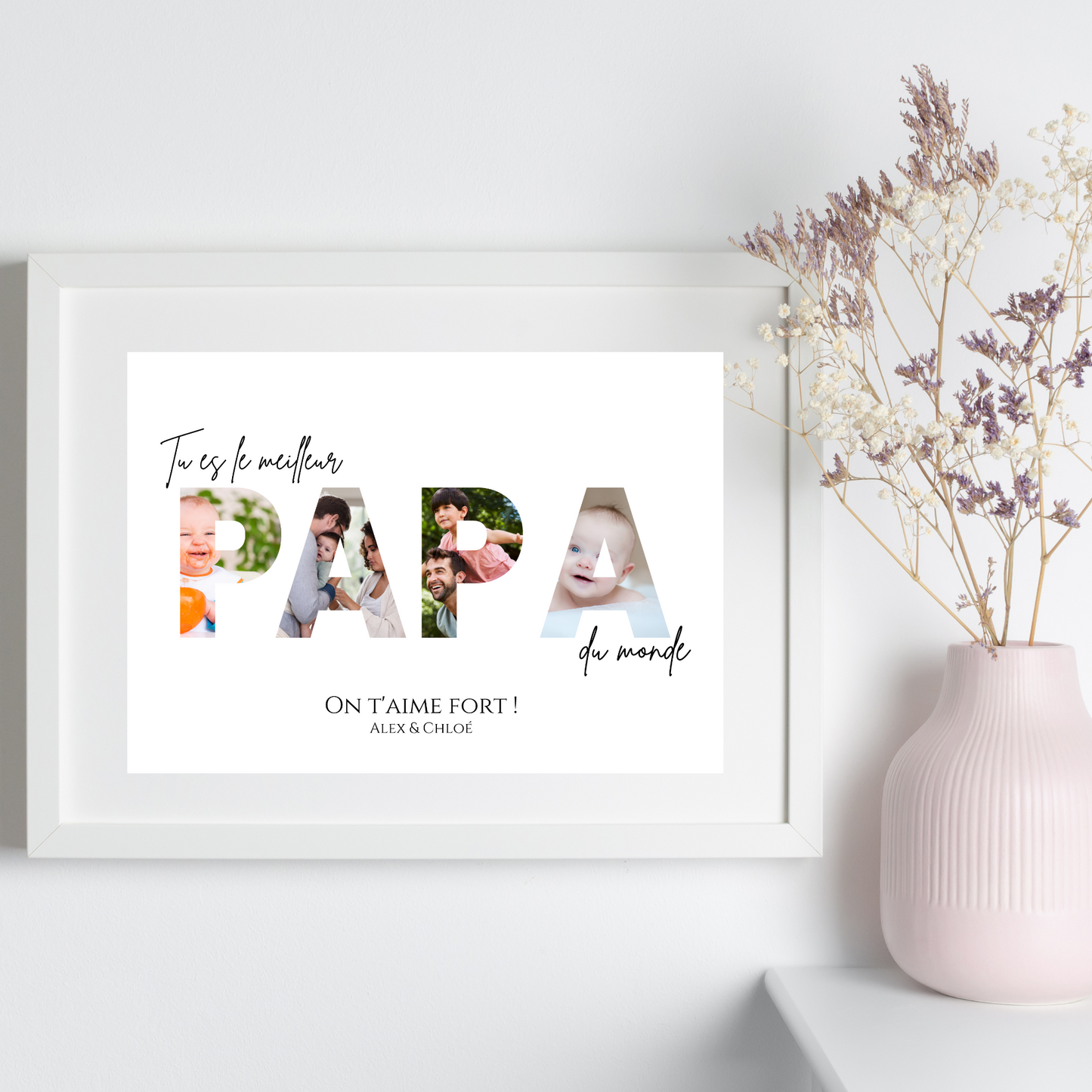 Affiche papa personnalisée photos - cadeau personnalisé papa par Le Temps des Paillettes