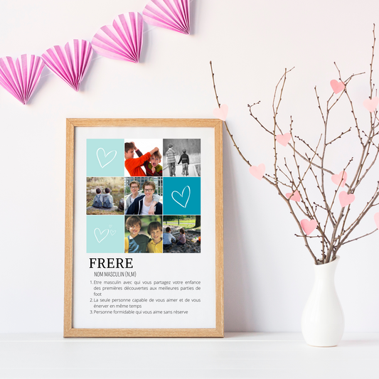 Affiche frère personnalisée photos - cadeau personnalisée frère bro par Le Temps des Paillettes - Le Temps des Paillettes
