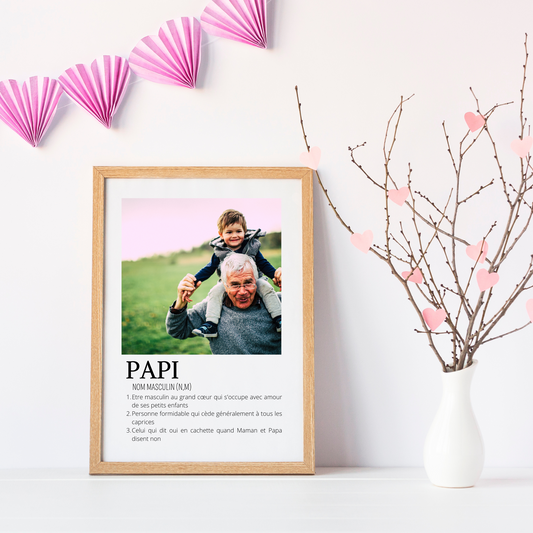 Affiche papi  personnalisée photos - cadeau personnalisé papi par Le Temps des Paillettes