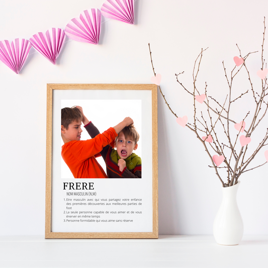 Affiche frère personnalisée photos - cadeau personnalisée frère bro par Le Temps des Paillettes - Le Temps des Paillettes