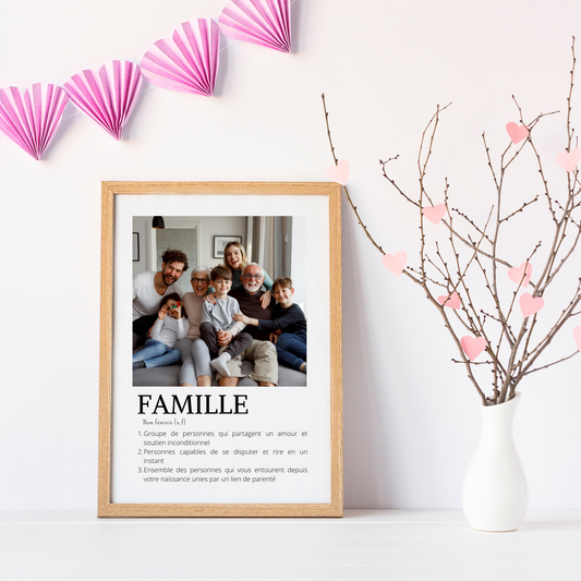 Affiche famille personnalisée photos - cadeau personnalisée pour famille  par Le Temps des Paillettes - Le Temps des Paillettes