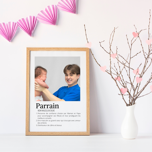 Affiche parrain personnalisée photos - cadeau personnalisé parrain par Le Temps des Paillettes - Le Temps des Paillettes