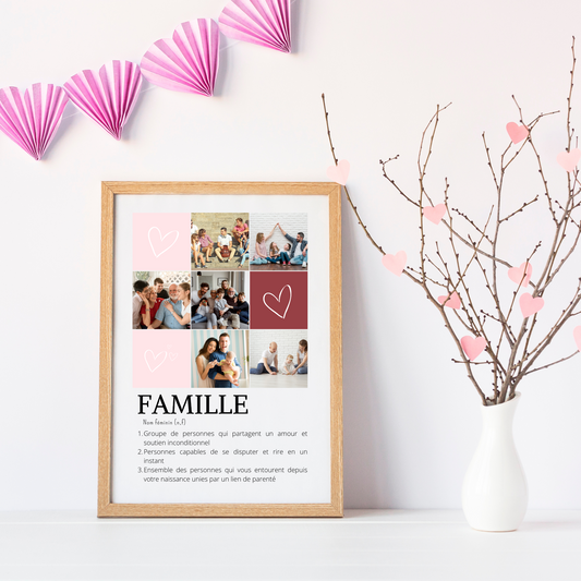 Affiche famille personnalisée photos - cadeau personnalisée pour famille par Le Temps des Paillettes - Le Temps des Paillettes